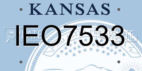 IEO7533 Kansas License Plate