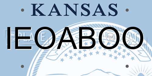 IEOABOO Kansas License Plate