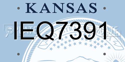 IEQ7391 Kansas License Plate