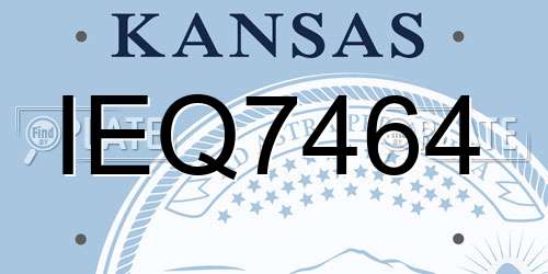 IEQ7464 Kansas License Plate