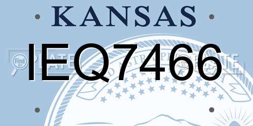 IEQ7466 Kansas License Plate