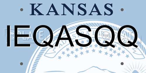 IEQASQQ Kansas License Plate