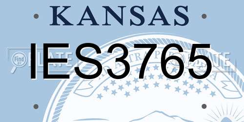 IES3765 Kansas License Plate