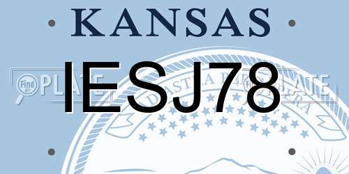 IESJ78 Kansas License Plate