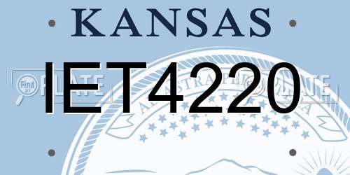 IET4220 Kansas License Plate