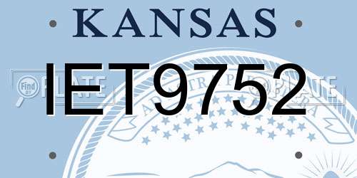 IET9752 Kansas License Plate