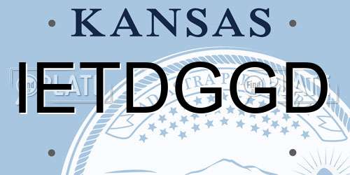 IETDGGD Kansas License Plate