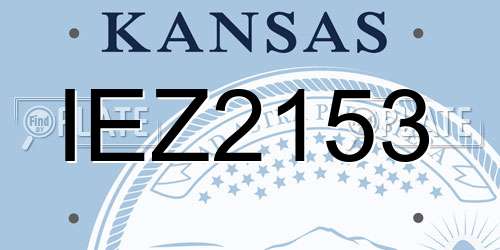 IEZ2153 Kansas License Plate
