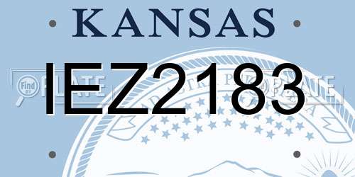 IEZ2183 Kansas License Plate