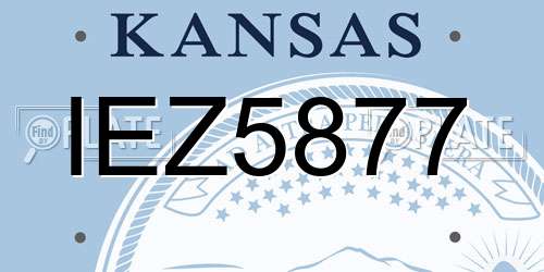 IEZ5877 Kansas License Plate