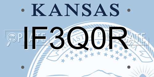 IF3Q0R Kansas License Plate