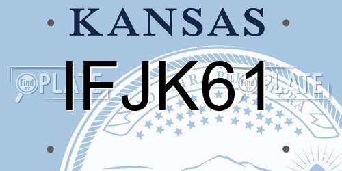IFJK61 Kansas License Plate