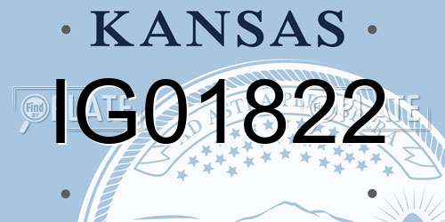IG01822 Kansas License Plate
