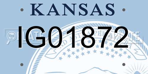 IG01872 Kansas License Plate