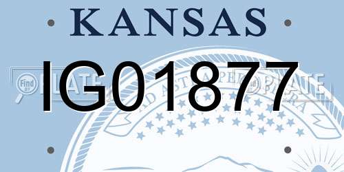IG01877 Kansas License Plate