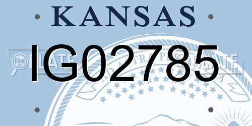 IG02785 Kansas License Plate