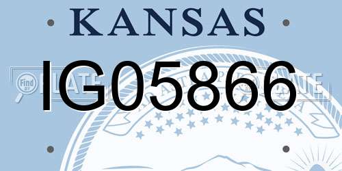IG05866 Kansas License Plate