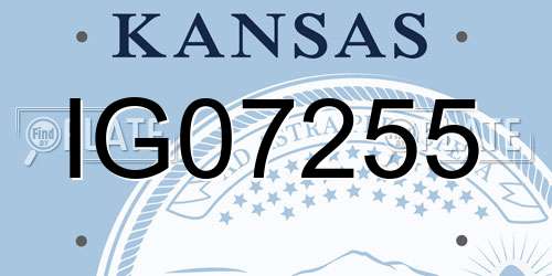 IG07255 Kansas License Plate