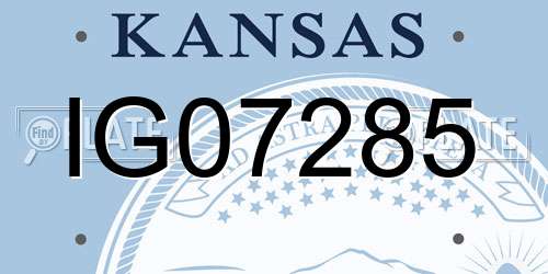 IG07285 Kansas License Plate