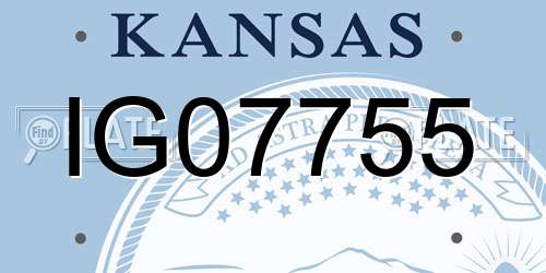 IG07755 Kansas License Plate