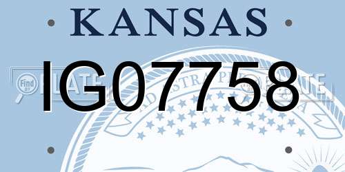 IG07758 Kansas License Plate