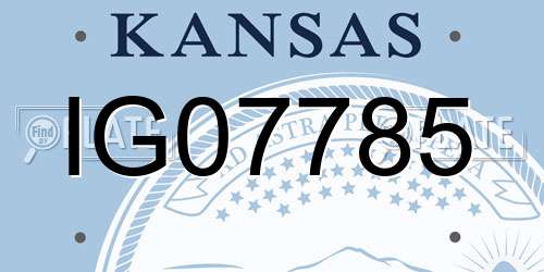 IG07785 Kansas License Plate