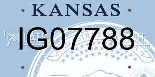 IG07788 Kansas License Plate