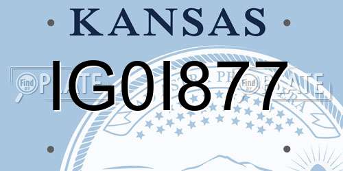IG0I877 Kansas License Plate