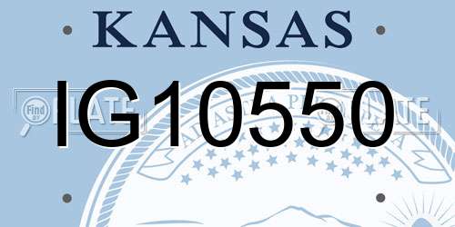 IG10550 Kansas License Plate