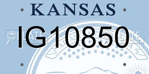 IG10850 Kansas License Plate