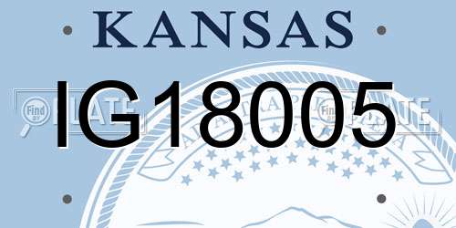 IG18005 Kansas License Plate