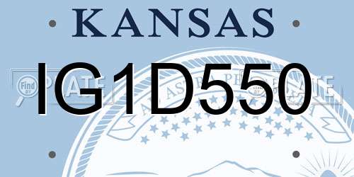 IG1D550 Kansas License Plate