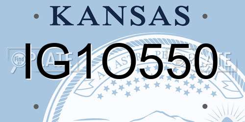 IG1O550 Kansas License Plate