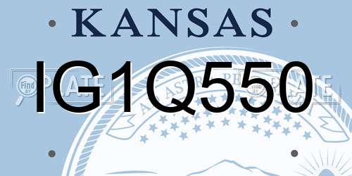 IG1Q550 Kansas License Plate