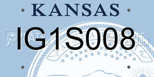 IG1S008 Kansas License Plate