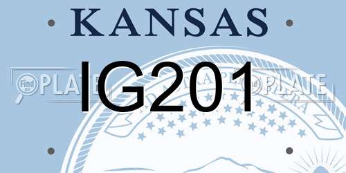 IG201 Kansas License Plate