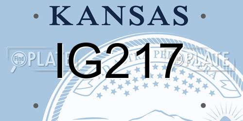 IG217 Kansas License Plate