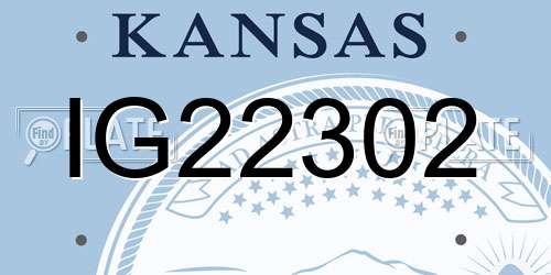IG22302 Kansas License Plate