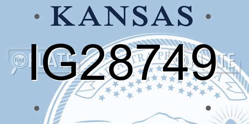 IG28749 Kansas License Plate