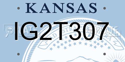 IG2T307 Kansas License Plate