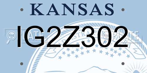 IG2Z302 Kansas License Plate