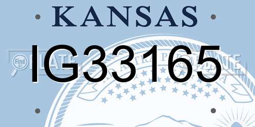IG33165 Kansas License Plate