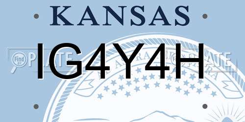 IG4Y4H Kansas License Plate
