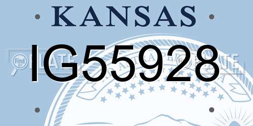 IG55928 Kansas License Plate