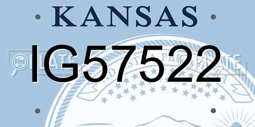 IG57522 Kansas License Plate