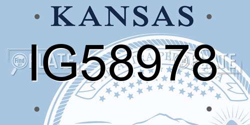 IG58978 Kansas License Plate