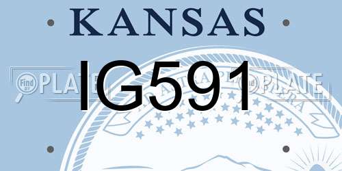 IG591 Kansas License Plate