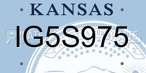 IG5S975 Kansas License Plate