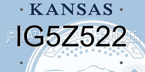 IG5Z522 Kansas License Plate