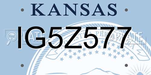 IG5Z577 Kansas License Plate